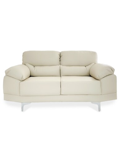 Sala de Piel Genuina Sofa y Love Seat  Lisboa Color Marfil - ConfortoPiel.