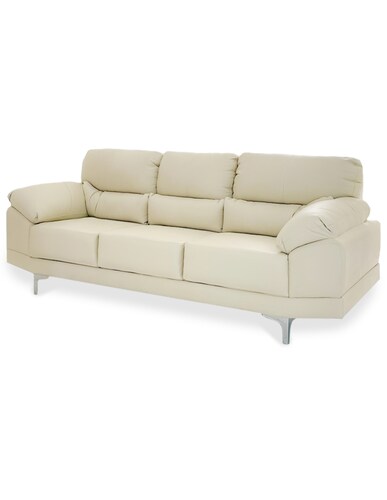 Sala de Piel Genuina Sofa y Love Seat  Lisboa Color Marfil - ConfortoPiel.