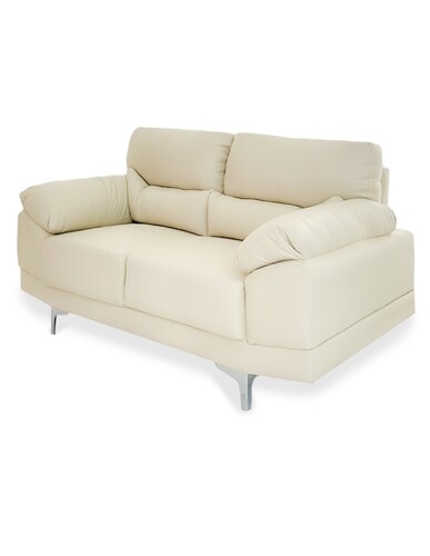 Sala de Piel Genuina Sofa y Love Seat  Lisboa Color Marfil - ConfortoPiel.