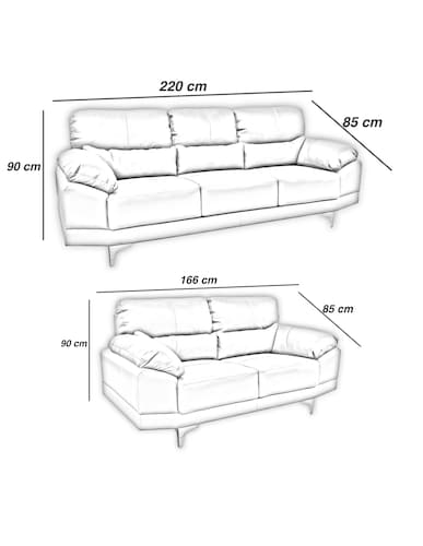 Sala de Piel Genuina Sofa y Love Seat  Lisboa Color Marfil - ConfortoPiel.