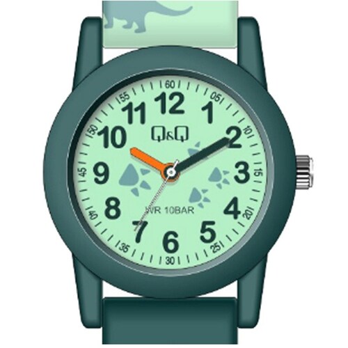 Reloj Infantil Para Niño Q & Q Dinosaurios Análogo Vr99j010y