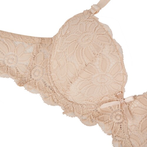 Brasier Paquete 3 Piezas Encaje Sexy Floreado Con Relleno