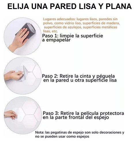 24 pz Adhesivo De Pared Decorativo 3d Acabado Espejo Plata DIY