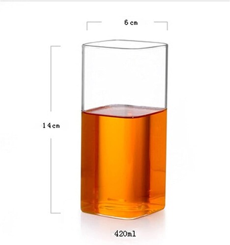 Set 4 Vasos Elegantes Cuadrados Minimalistas Bar Restaurante