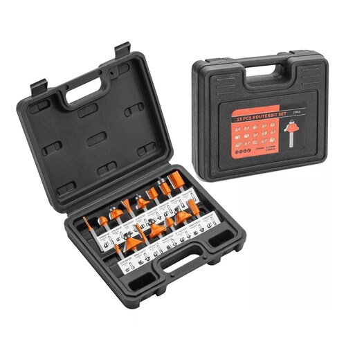 Juego Brocas Router Taladro  1/4 15 Pz Herramienta
