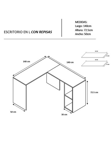 Escritorio En L Minimalista Para Home Office Con Repisas