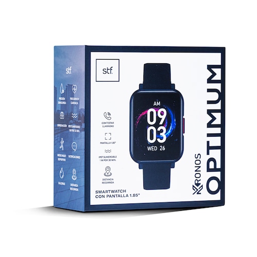 Smartwatch Kronos Optimum Stf Color Azul  con carga Pantalla  1.85"