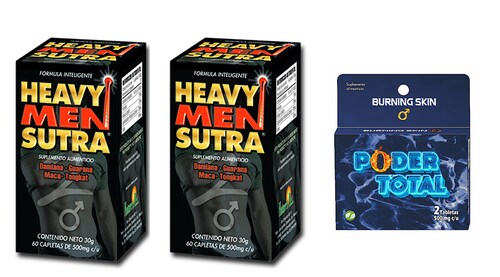 120 Tabletas Vigorizantes HEAVY MEN SUTRA Tratamiento 1 mes + 2 Tabletas Poder Total Masculino 1 pieza 