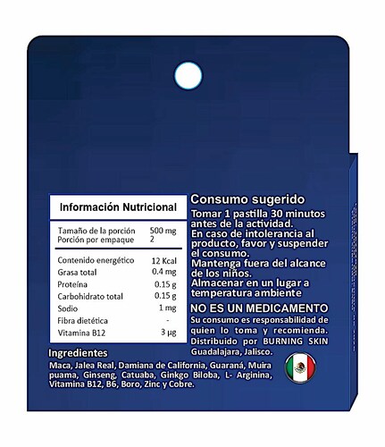Poder Total Masculino Natural 20 Tabletas