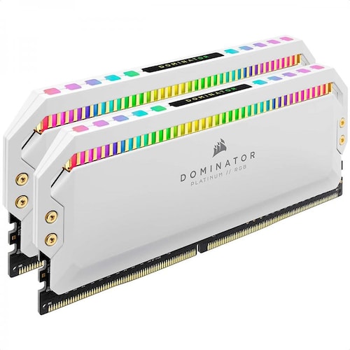 Memorias Ram DDR4 Corsair Dominator Platinum RGB 3200MHz 16GB PC4-25600 Kit 2x8 Blancas CMT16GX4M2C3200C16W.