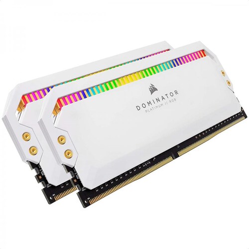 Memorias Ram DDR4 Corsair Dominator Platinum RGB 3200MHz 16GB PC4-25600 Kit 2x8 Blancas CMT16GX4M2C3200C16W.