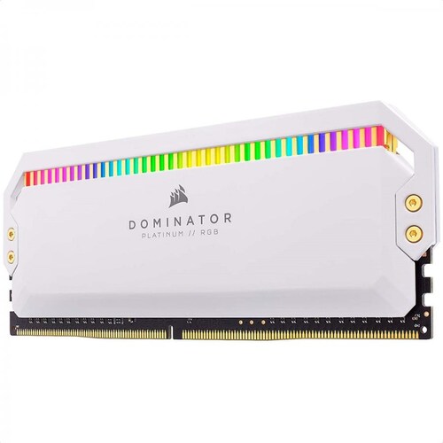 Memorias Ram DDR4 Corsair Dominator Platinum RGB 3200MHz 16GB PC4-25600 Kit 2x8 Blancas CMT16GX4M2C3200C16W.