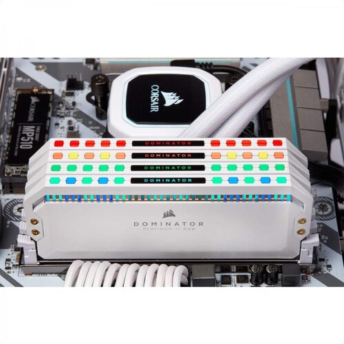 Memorias Ram DDR4 Corsair Dominator Platinum RGB 3200MHz 16GB PC4-25600 Kit 2x8 Blancas CMT16GX4M2C3200C16W.