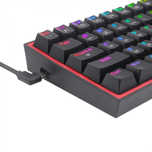 Teclado Redragon Fizz Pro K616-RGB Black Mecanico Switch Red Alambrico Inalambrico Y Bluetooth Ingles.