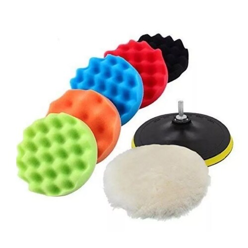 Kit Pulido De Esponjas 7 Piezas Borla De 5 Pulgadas