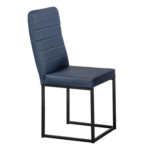 Comedor Laos Azul 4 Sillas Tubular Cubierta Laminada.