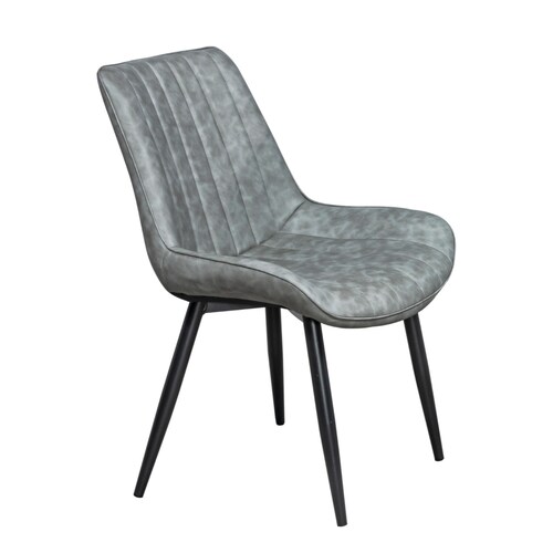 Comedor Java Gris 4 Sillas Redondo Tubular y Cristal.