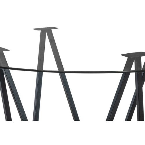 Comedor Java Gris 4 Sillas Redondo Tubular y Cristal.