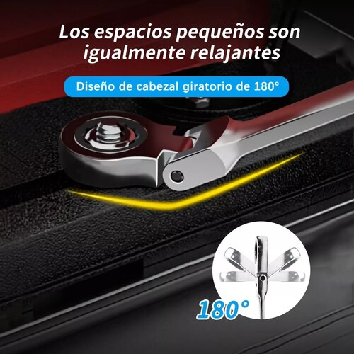 Kit 12pzs Llave Inglesa Combinada Tipo Matraca Ajustable