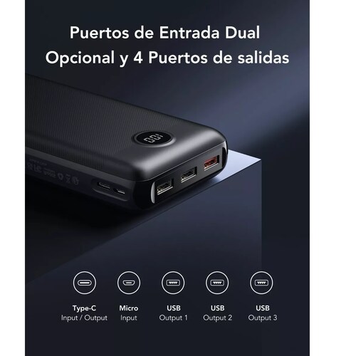 Batería Portátil De 30000mah Negro