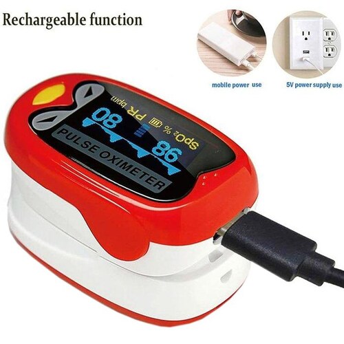 Oxímetro para bebes MXOXK-001-25 1Pza Rojo Rango de Medición 70porciento -99porciento Spo2 30 240BPM mas menos 2BPM o mas menos 2porciento PR, OxiKid