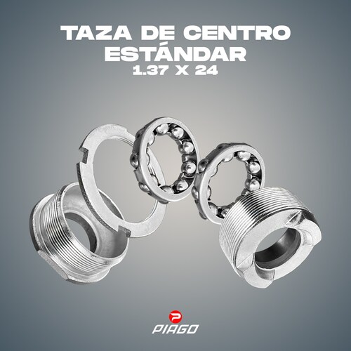 Juego Taza De Centro Estándar Para Bicicleta 1.37x24 Cromada