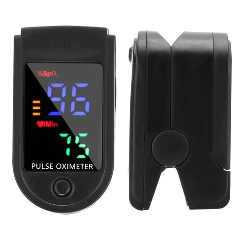Oxímetro de lectura rápida MXOXL-001-16 1pza Negro Rango de Medición 70porciento -99porciento Spo2 30 a 240BPM mas menos 2BPM o mas menos 2porciento PR 2xAAA No Incluidas, OxiLed