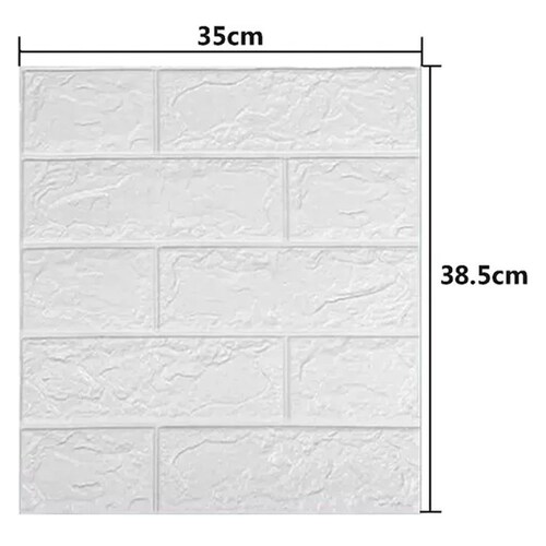Set 10 PiezasPapel tapiz 3D de ladrillo blanco autoadhesivo para paredes decorativas con textura realista y fácil instalación