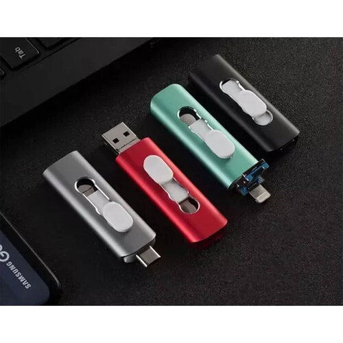Memoria Usb 3 En 1 Usb Lightning, Android, Pc 1 Tera 1tb.