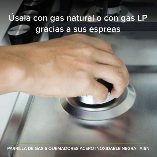 Parrilla A Gas 6 Quemadores Acero Inoxidable Avera AI6N
