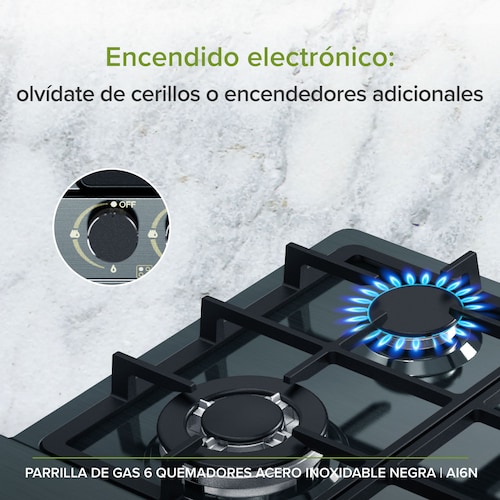 Parrilla A Gas 6 Quemadores Acero Inoxidable Avera AI6N