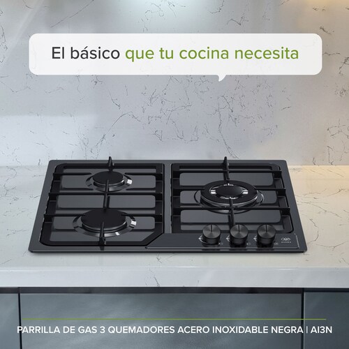 Parrilla A Gas 3 Quemadores Acero Inoxidable Avera AI3N