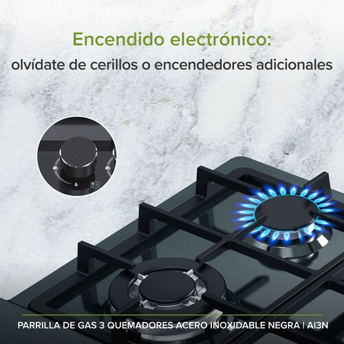 Parrilla A Gas 3 Quemadores Acero Inoxidable Avera AI3N