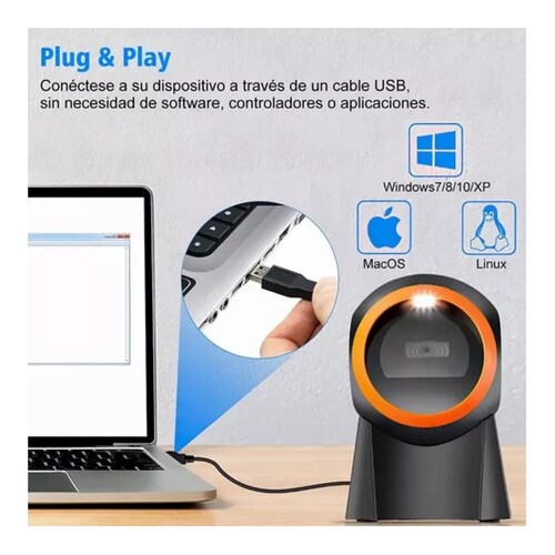 Lector Código Barras Omnidireccional 1d/2d/qr Usb Scanner
