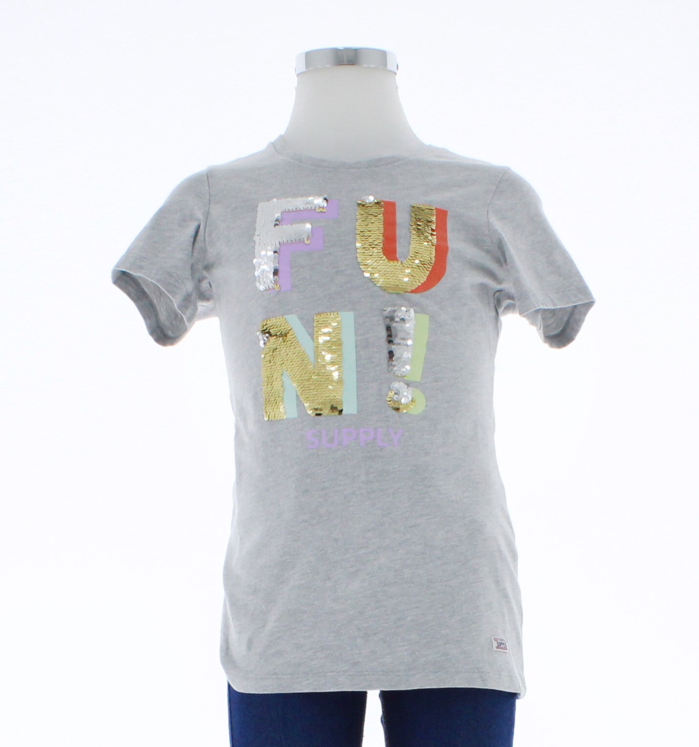 Playera Ni a Color Gris Blusa Lentejuelas 3509 1 A 16 A os