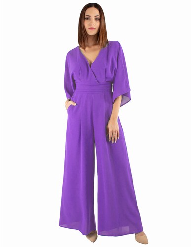 Jumpsuit pantalón amplio manga campana 