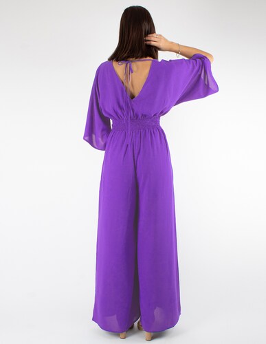 Jumpsuit pantalón amplio manga campana 