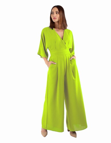 Jumpsuit pantalón amplio manga campana 