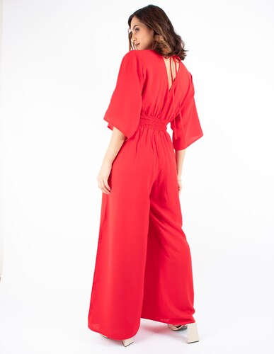 Jumpsuit pantalón amplio manga campana 
