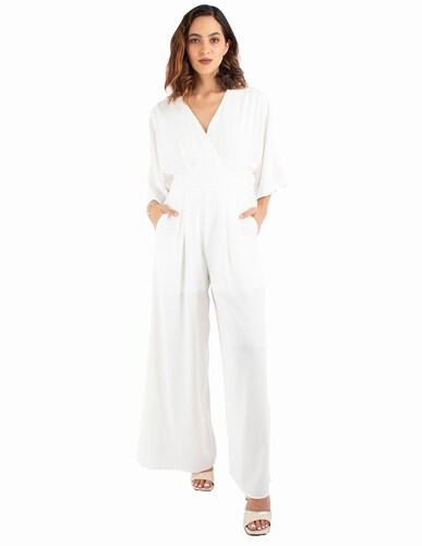 Jumpsuit pantalón amplio manga campana 