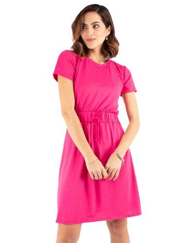Vestido relajado con elástico en la cintura 