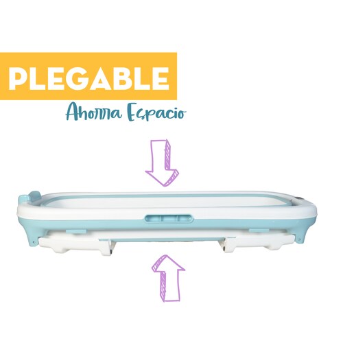 Tina Plegable Para Adulto Mima2 Con Tapa y Termómetro Azul