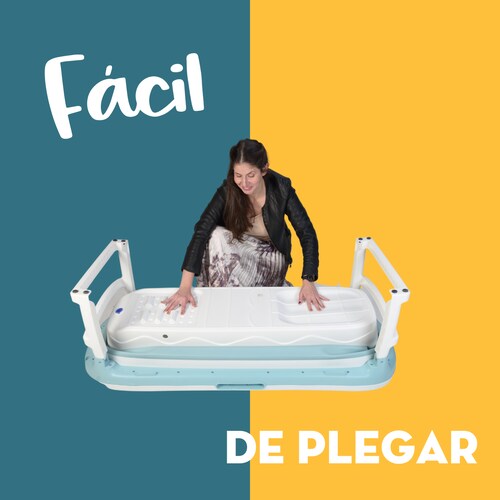 Tina Plegable Para Adulto Mima2 Con Tapa y Termómetro Azul