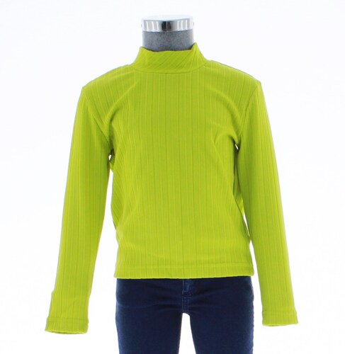 Blusa Niña Color Verde Lisa Cuello Alto 3517 2 A 16 Años