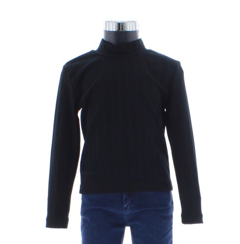 Blusa Niña Color Negro Lisa Cuello Alto 3518 2 A 16 Años