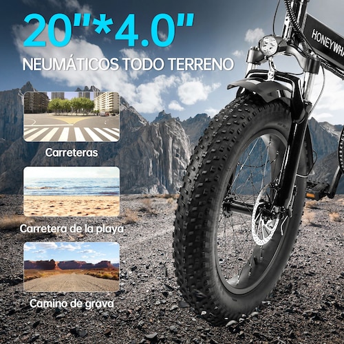  Bicicleta Eléctrica Plegable Honey Whale F6 PRO Negro.