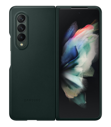 Funda Samsung Piel Leather Cover Para Galaxy Z Fold 3 Verde