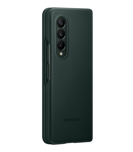 Funda Samsung Piel Leather Cover Para Galaxy Z Fold 3 Verde