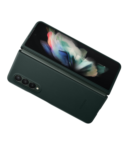 Funda Samsung Piel Leather Cover Para Galaxy Z Fold 3 Verde