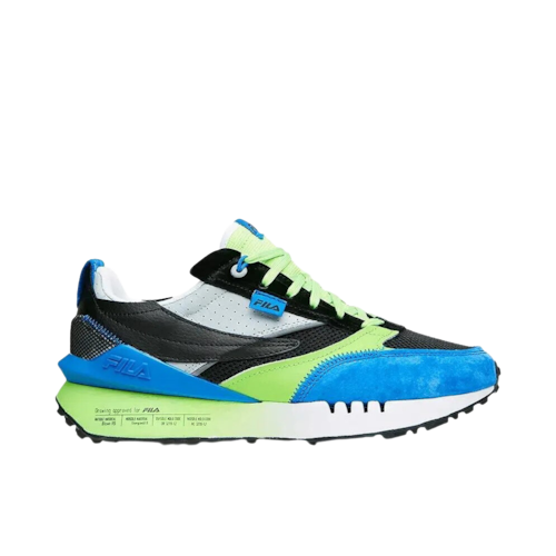 Tenis Fila Renno N-Generation Negro Azul Verde de Caballero.